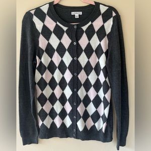Croft & Barrow Argyle Print Button Down Sweater Size Small